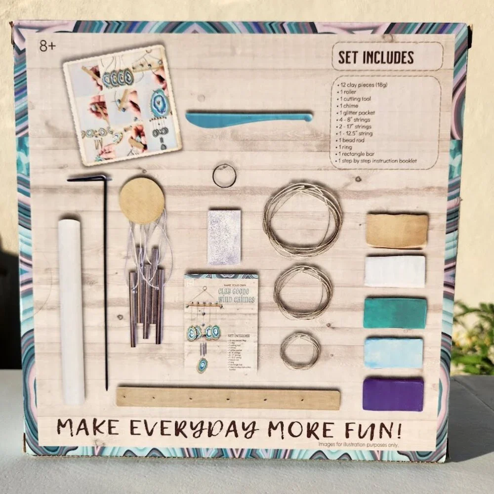 NEW Make Your Own Clay Geode Wind Chime DIY Craft Kit CHRISTMAS GIFT Stocking St